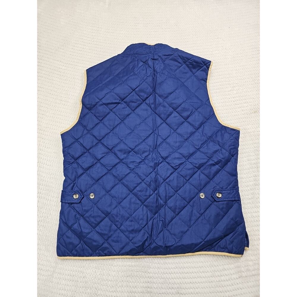 Crown And Ivy Vest Mens Large Quilted Blue Full Zip Preppy Casual - Picture 6 of 7